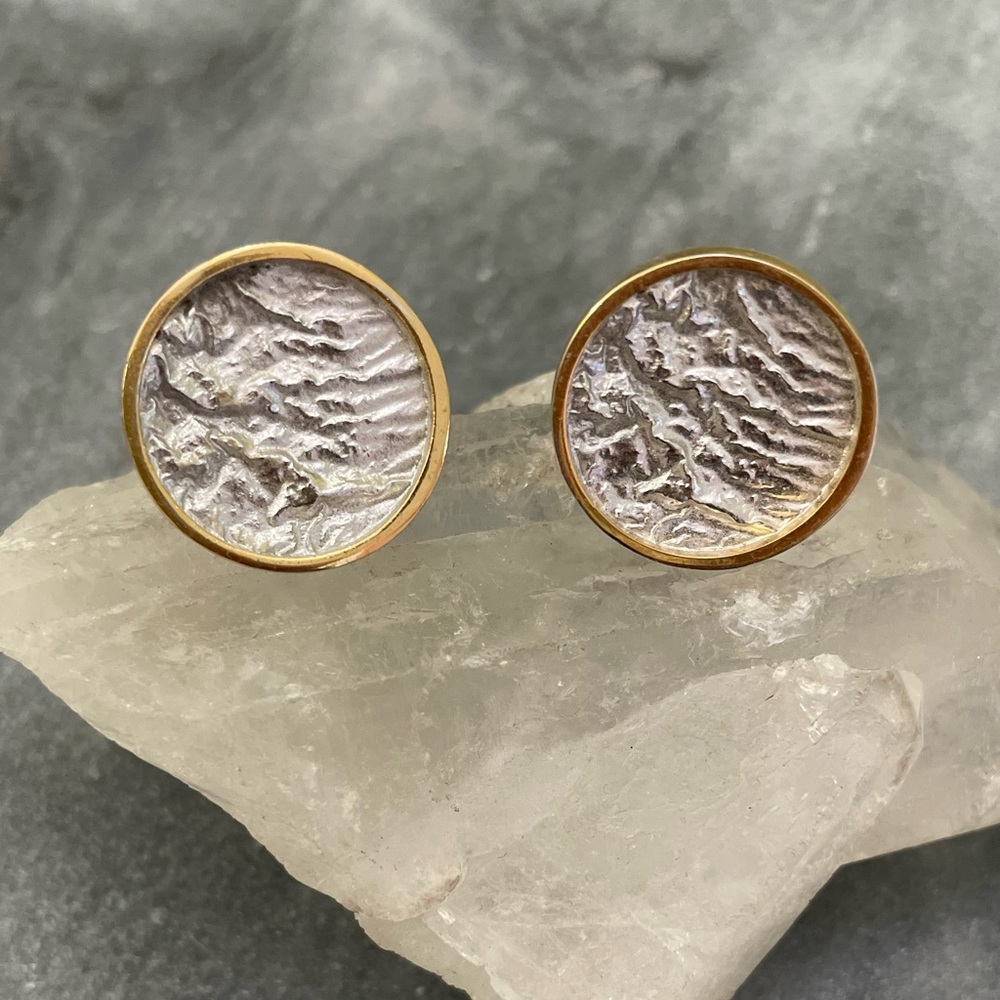 Vintage Napier Mixed Metals Gold Silver Earrings - image 5